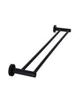 Load image into Gallery viewer, Round Double Matte Black Towel Rail 900mm
