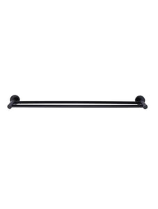 Round Double Towel Rail 900mm - Matte Black Meir