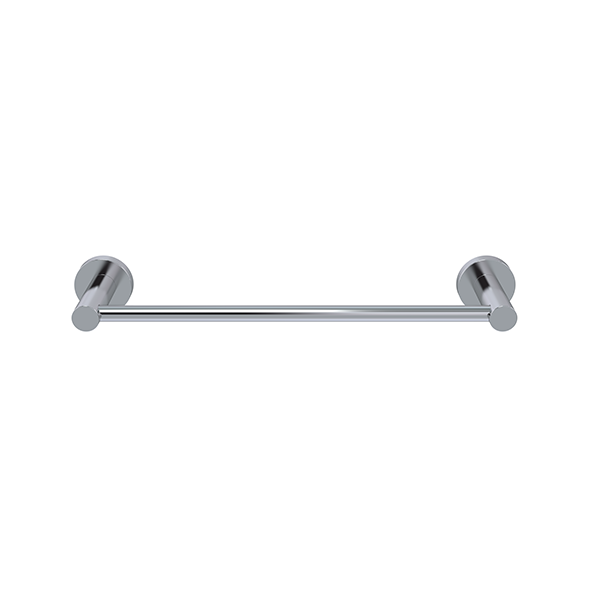 Round Single Towel Rail 300mm - Chrome