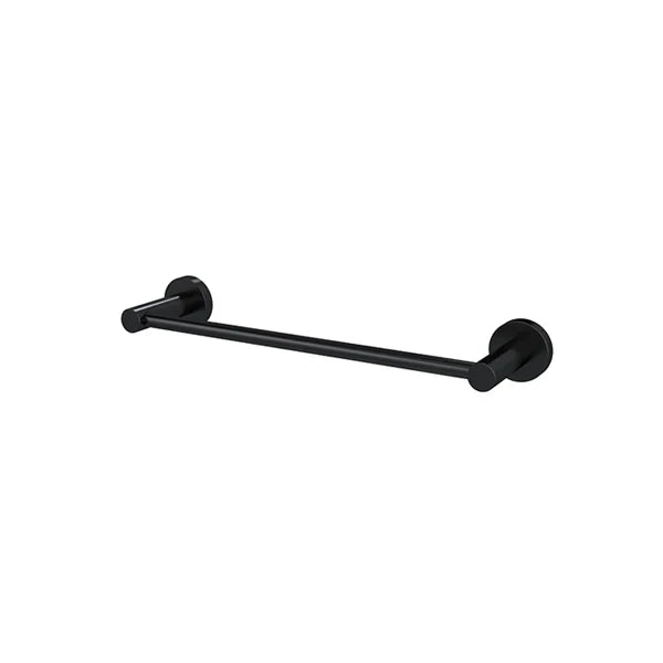 Round Single Towel Rail 300mm - Matte Black