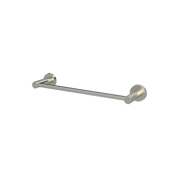 Round Single Towel Rail 300mm - PVD Brushed Nickel