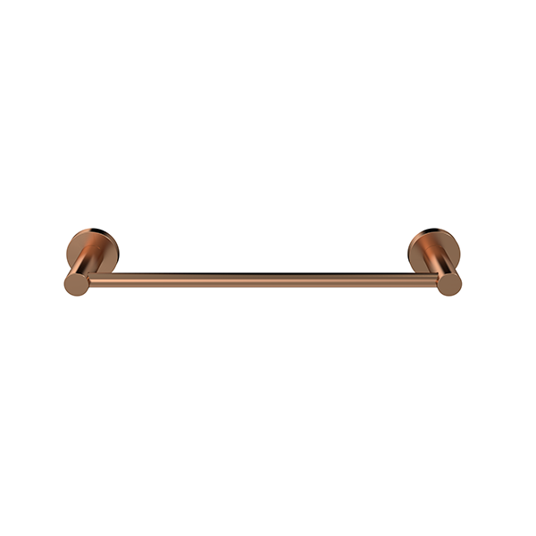 Round Single Towel Rail 300mm - Lustre Bronze