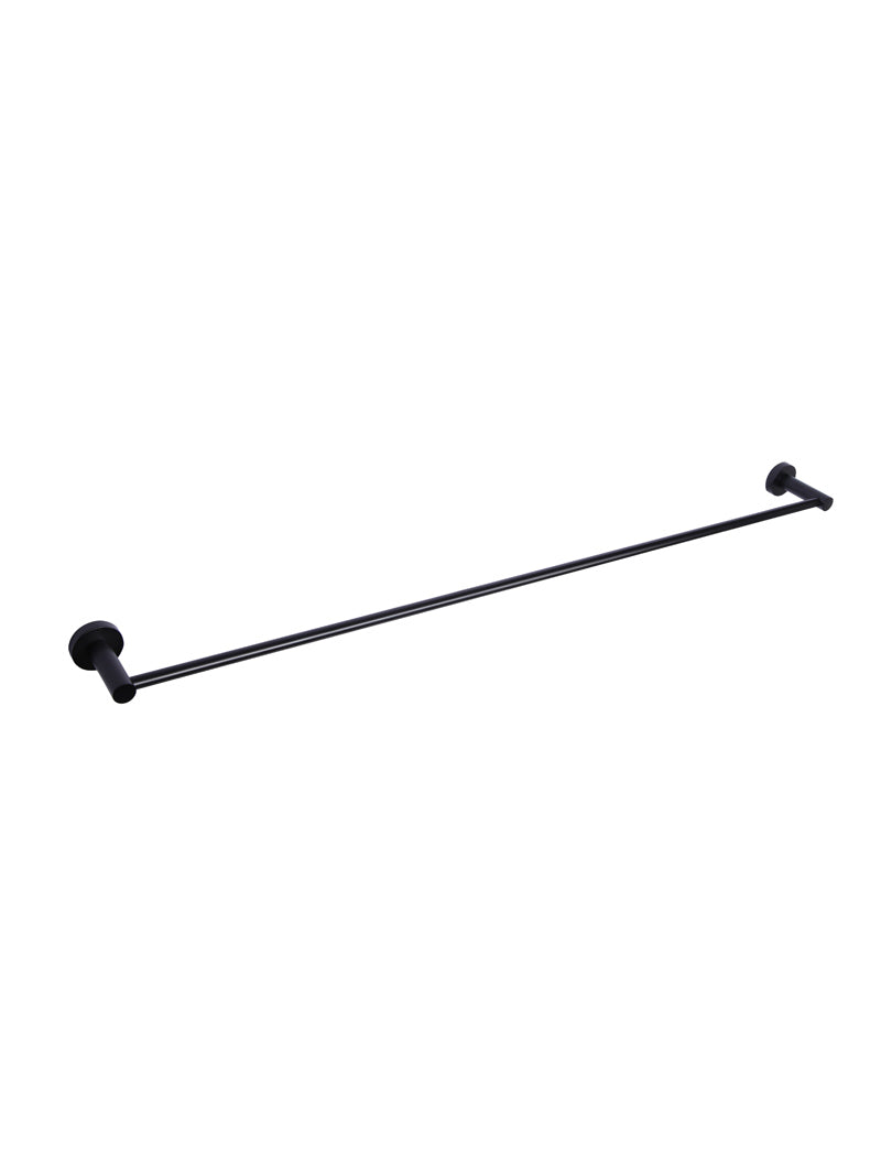 Round Single Towel Rail - Matte Black