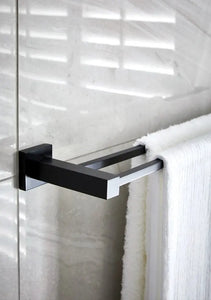 Square Double Towel Rail 600mm - Matte Black Meir