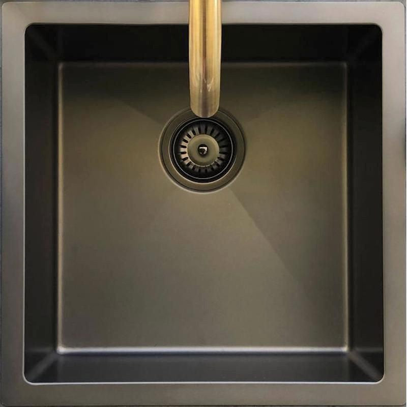 Lavello Sink Strainer and Waste Plug Basket with Stopper - PVD Gunmetal Black