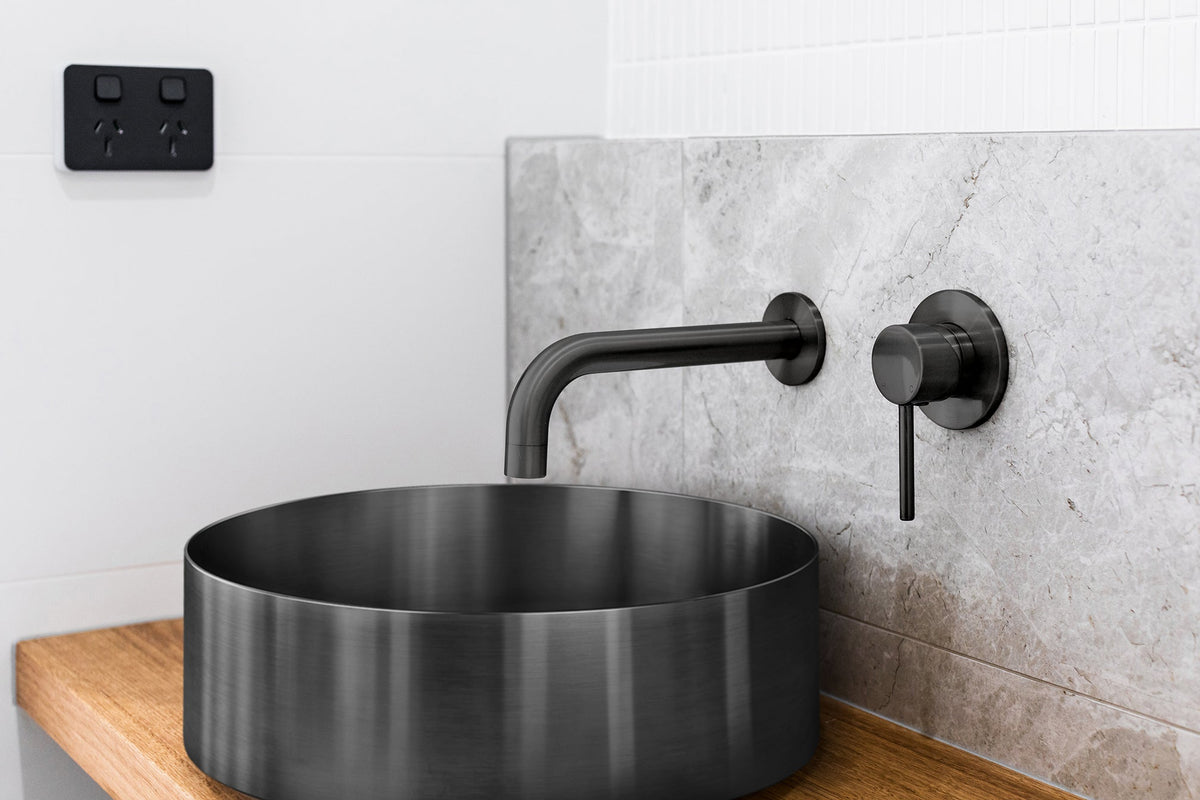 Lavello Round Steel Bathroom Basin 380 x 110 - Shadow Gunmetal