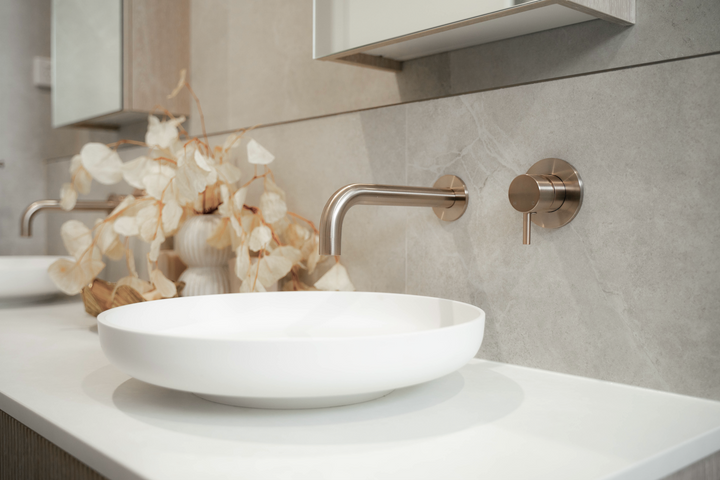 Round Wall Mixer Short Pin lever Trim Kit (In-wall Body Not Included) - Champagne