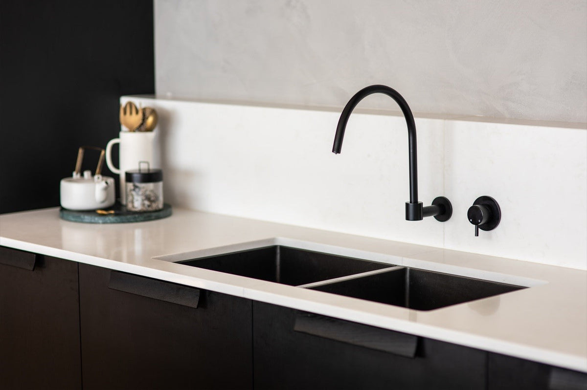 Round Wall Mixer Short Pin lever Trim Kit (In-wall Body Not Included) - Matte Black