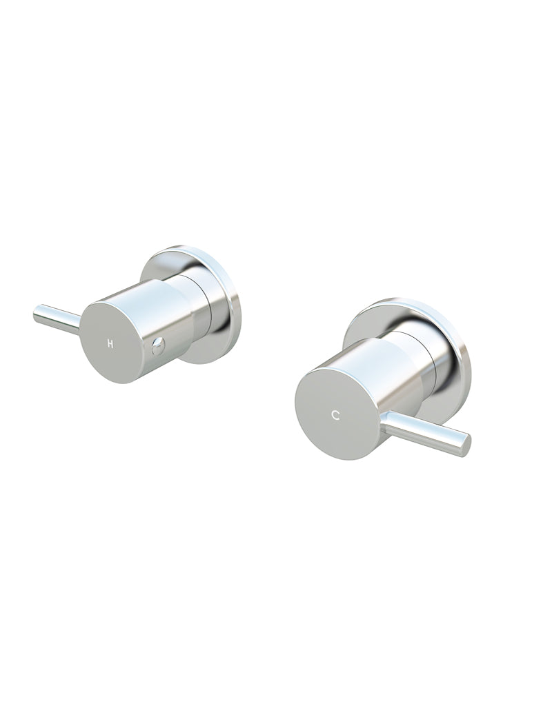Round Quarter Turn Wall Top Assemblies - Chrome
