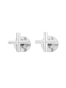 Round Cross Handle Jumper Valve Wall Top Assemblies - Polished Chrome Meir