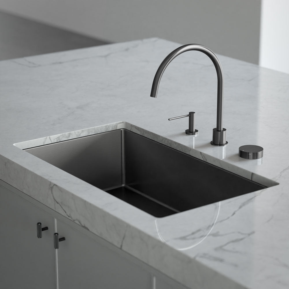 Progressive mixer (in-wall body and Trim set) - Shadow Gunmetal