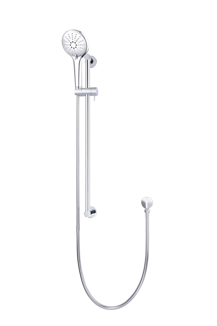 Round Three Function Hand Shower on Rail Column - Chrome