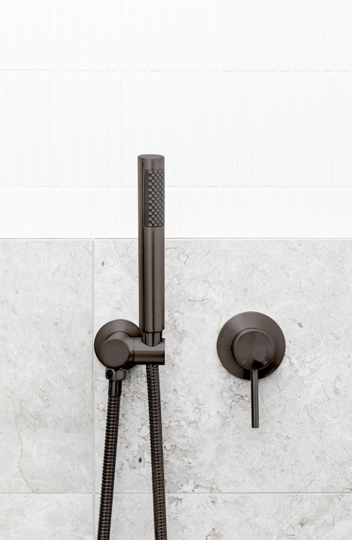 Round Shower on Swivel Bracket - Shadow Gunmetal