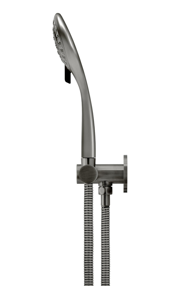Round Hand Shower on Swivel Bracket - Shadow Gunmetal