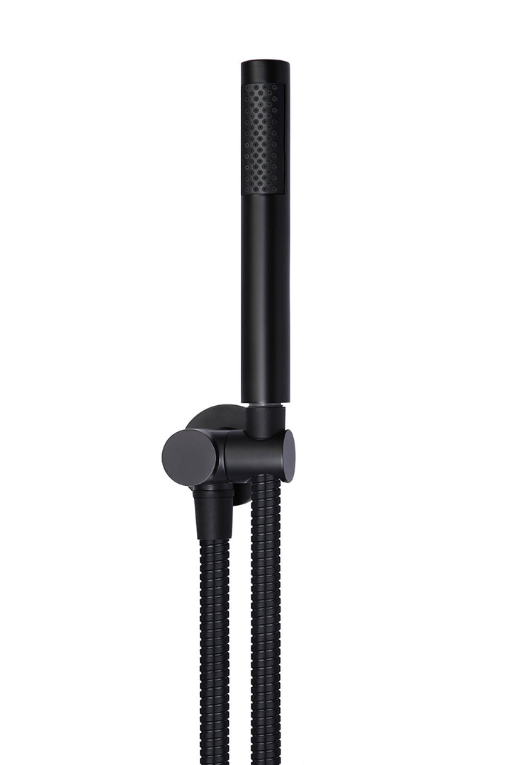 Round Shower on Swivel Bracket - Matte Black