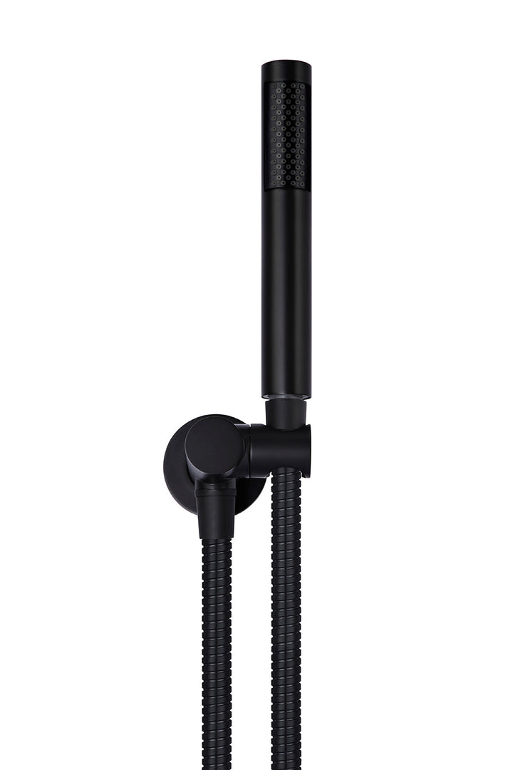 Round Shower on Swivel Bracket - Matte Black