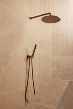 Load image into Gallery viewer, Round Wall Shower Curved Arm 400mm - Lustre Bronze Meir
