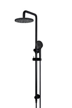 Load image into Gallery viewer, Round Combination Shower Rail, 200mm Rose, Three-Function Hand Shower - Matte Black Meir
