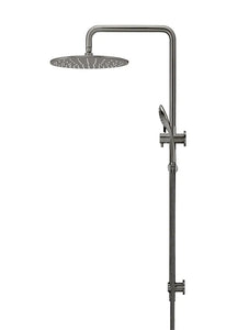 Round Combination Shower Rail 300mm Rose, Three Function Hand Shower - Shadow Gunmetal Meir