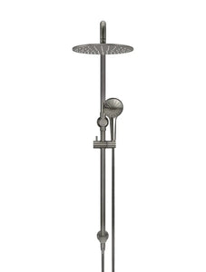 Round Combination Shower Rail 300mm Rose, Three Function Hand Shower - Shadow Gunmetal Meir