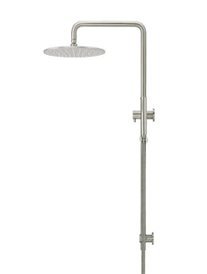 Round Combination Shower Rail, 300mm Rose, Single Function Hand Shower - PVD Brushed Nickel Meir