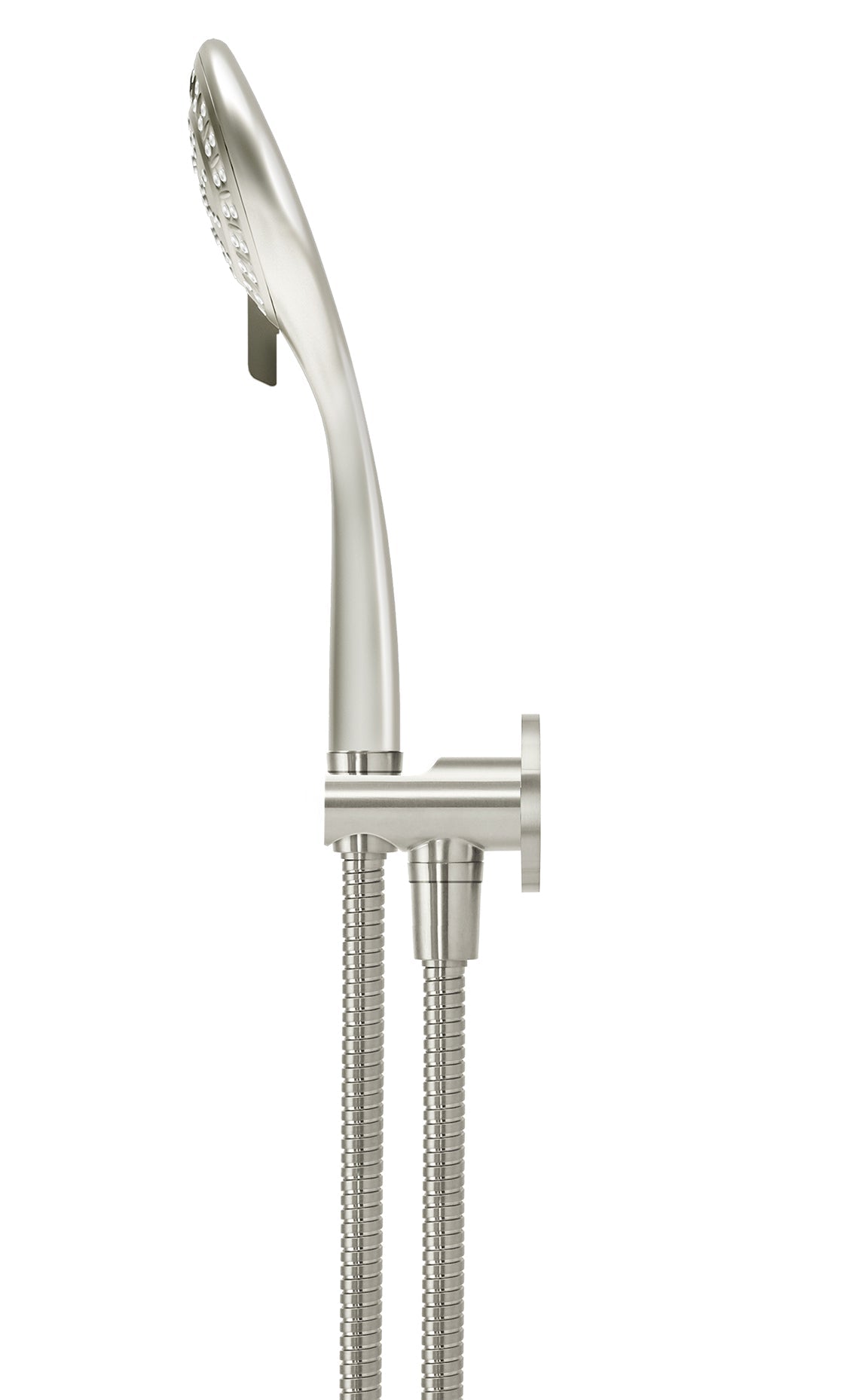 Round Three Function Hand Shower on Fixed Bracket - PVD Brushed Nickel studio