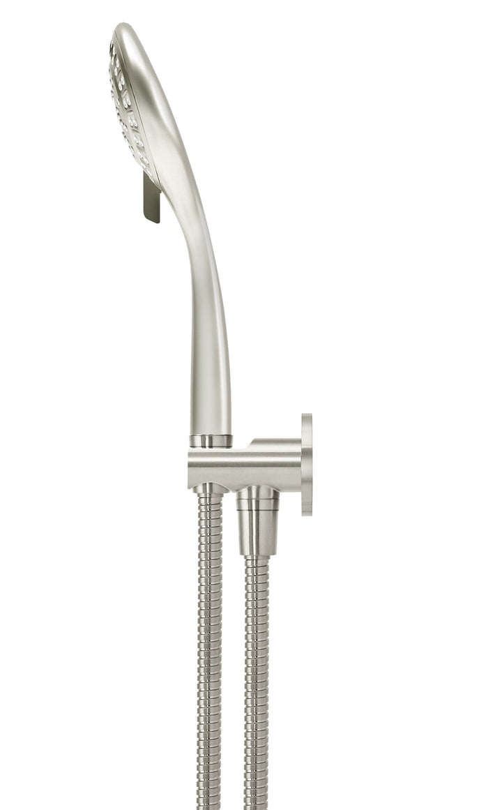 Round Three Function Hand Shower on Fixed Bracket - PVD Brushed Nickel studio