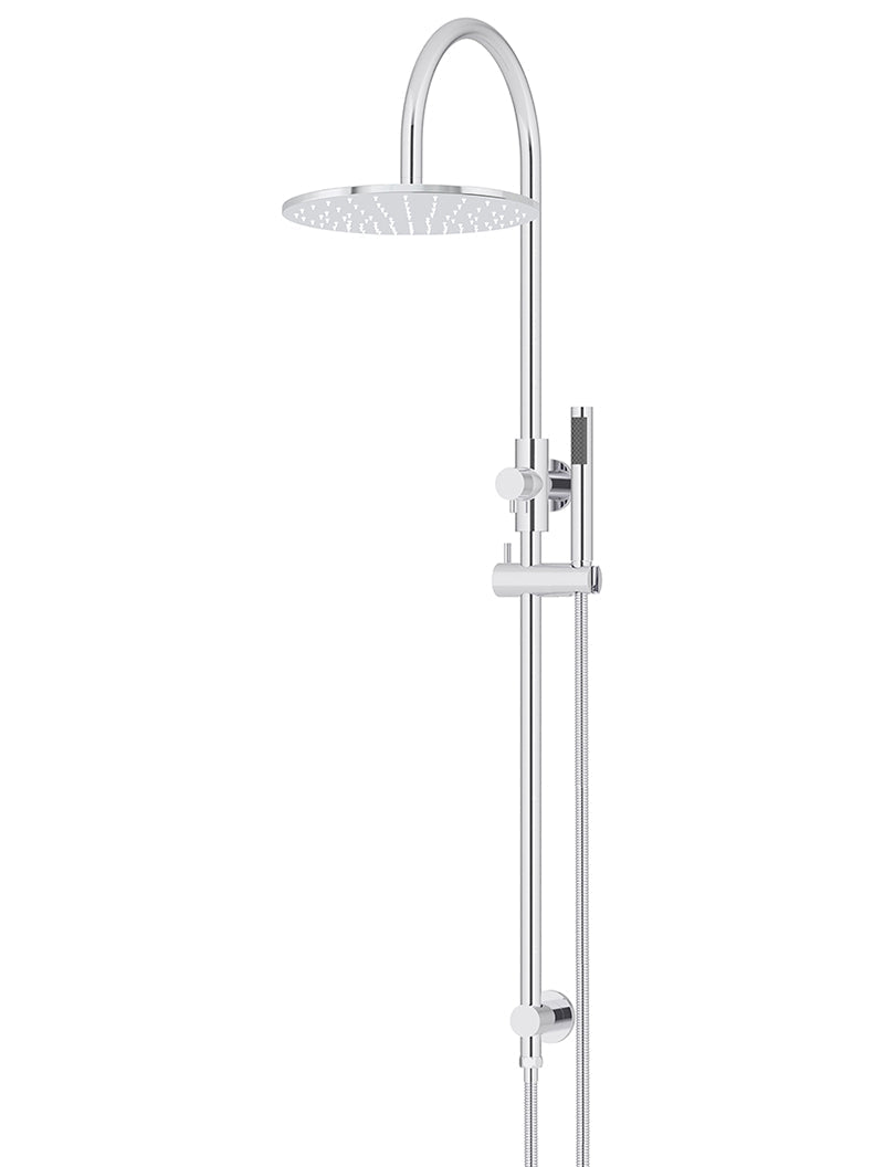 Round Gooseneck Shower Set with 300mm rose, Single-Function Hand Shower - Chrome