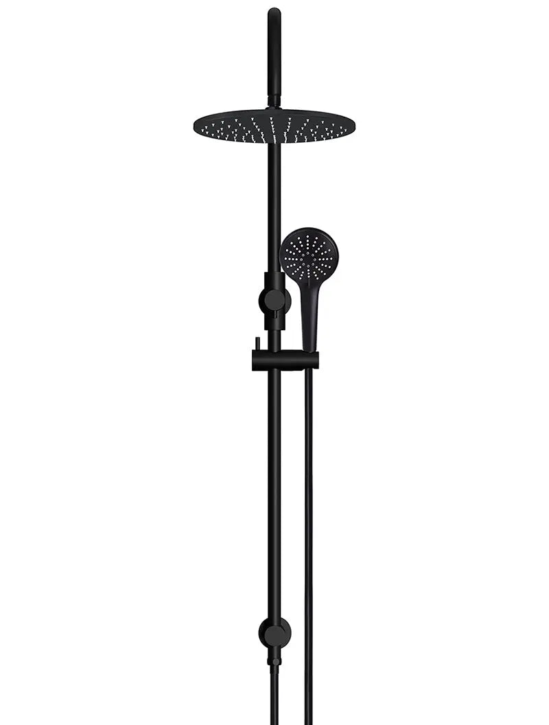 Round Gooseneck Shower Set with 300mm rose, Three-Function Hand Shower - Matte Black Meir