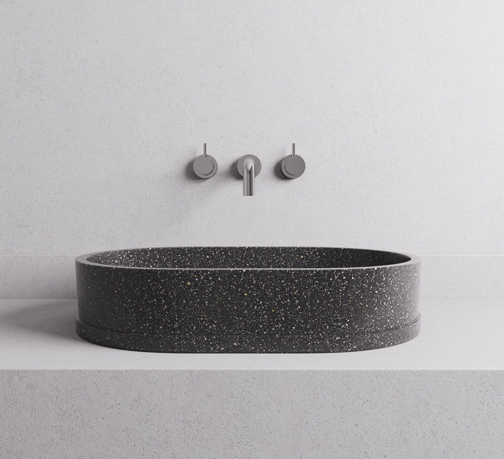 Margo basin - Proud Edge — Black terrazzo lifestyle