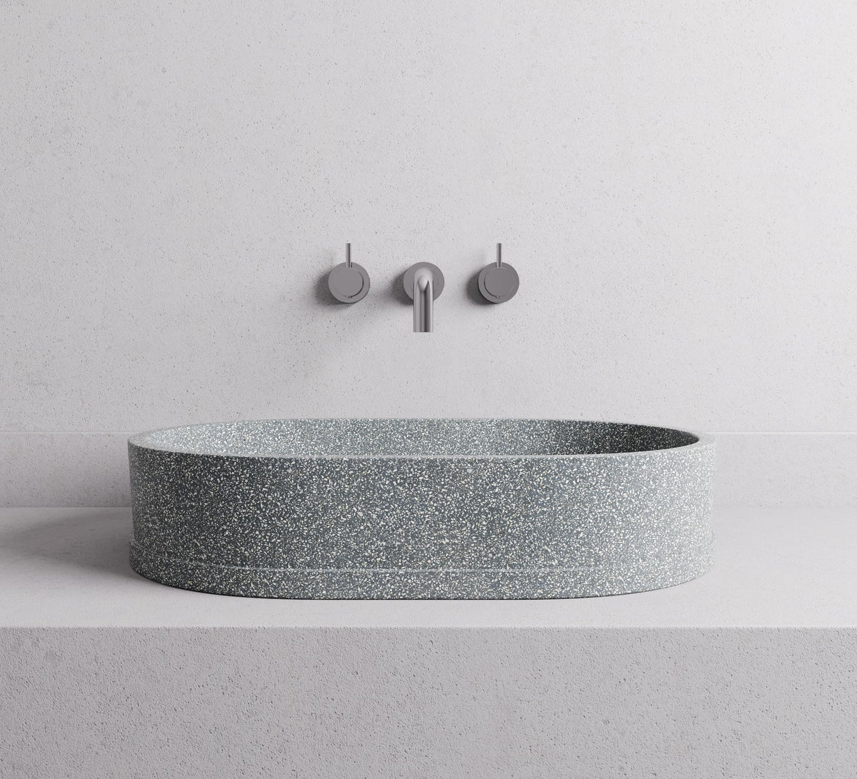 Margo basin - Proud Edge — Grey terrazzo lifestyle