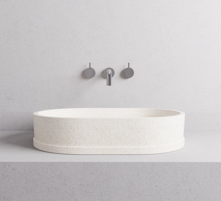 Margo basin - Proud Edge — White terrazzo lifestyle