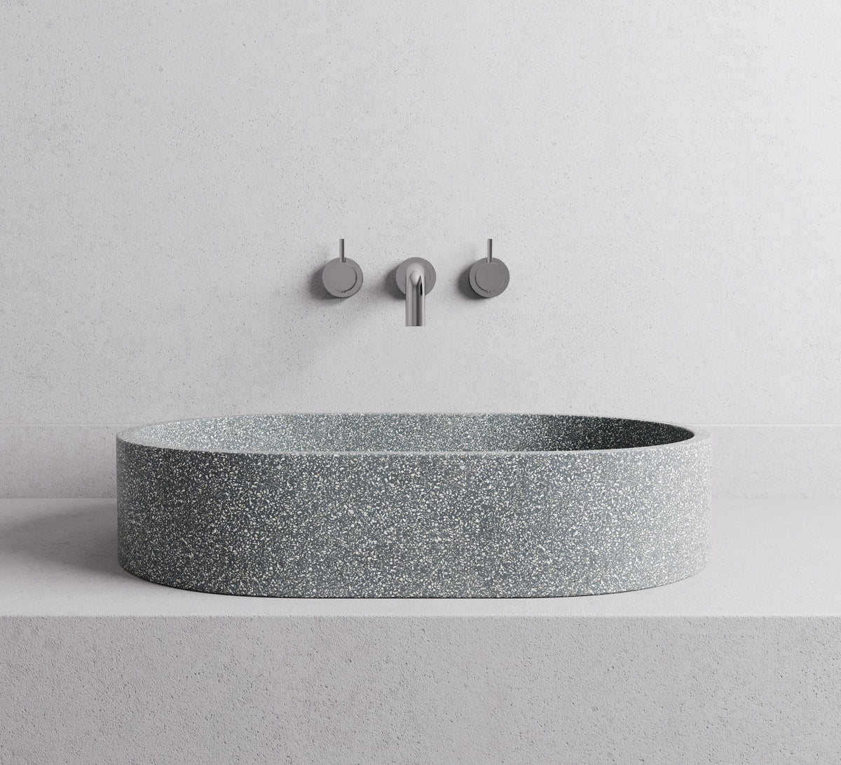 Margo basin - Seamless Edge — Grey terrazzo lifestyle