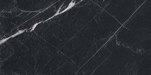 Superb Marble Marquina Black Porcelain Tile tile face, 600 x 300 mm