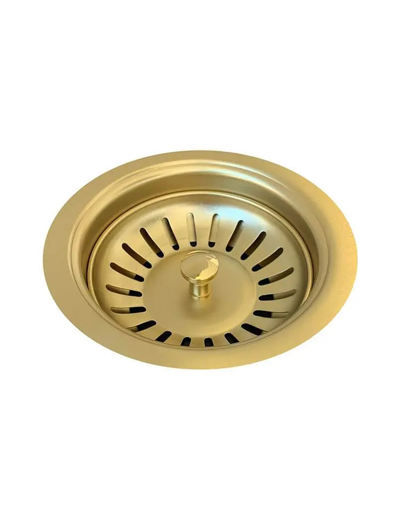 Lavello Sink Strainer and Waste Plug Basket with Stopper - Brushed Bronze Gold Meir