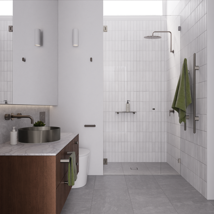 Curvae Shower Shelf 400mm - Shadow Gunmetal