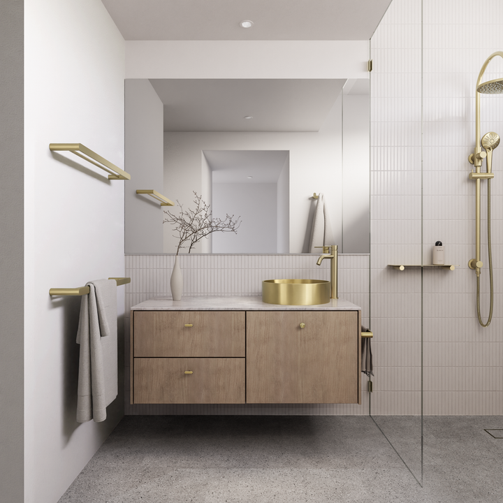 Round Tall Basin Mixer Curved - PVD Tiger Bronze