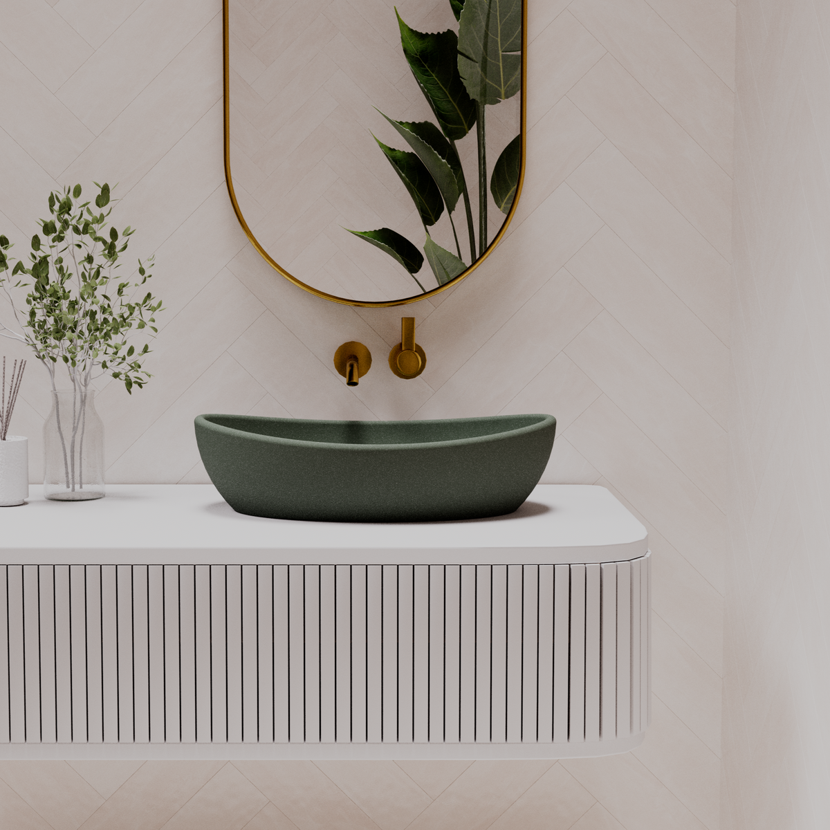 Mila above counter basin — front view