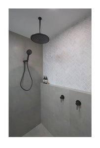 Round Shower Rose 300mm - Matte Black Meir