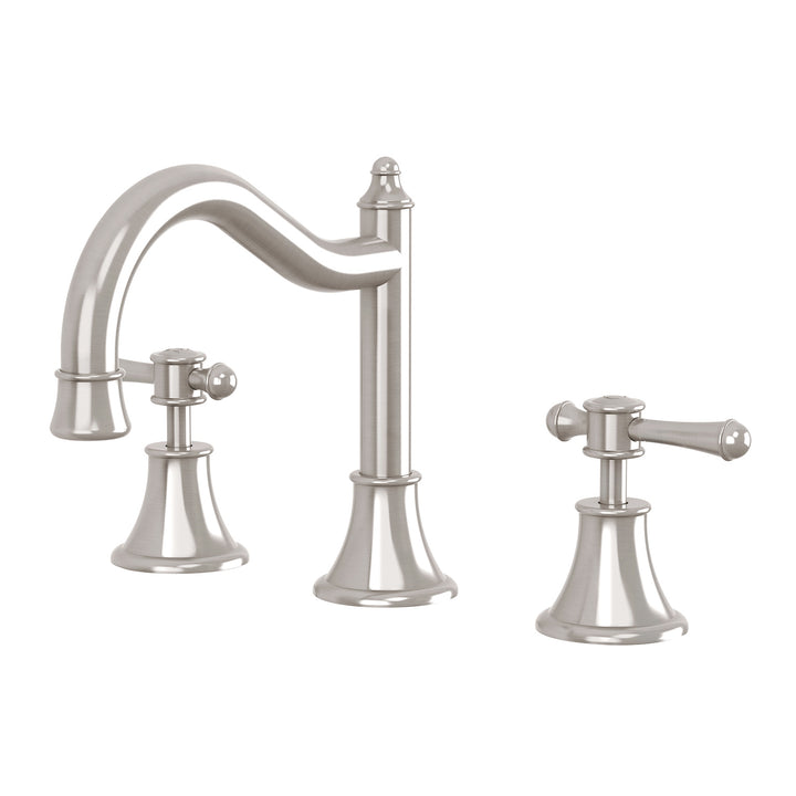 Nostalgia Lever Basin Set Shepherds Crook - Lead Free - Brushed Nickel