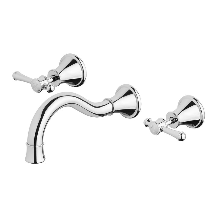 Nostalgia Lever Basin / Bath Set 180mm Shepherds Crook - Lead Free - Chrome