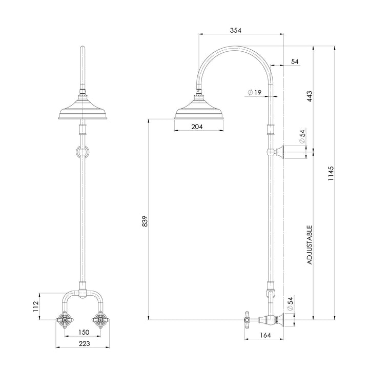 Nostalgia Lever Exposed Shower Set - Chrome