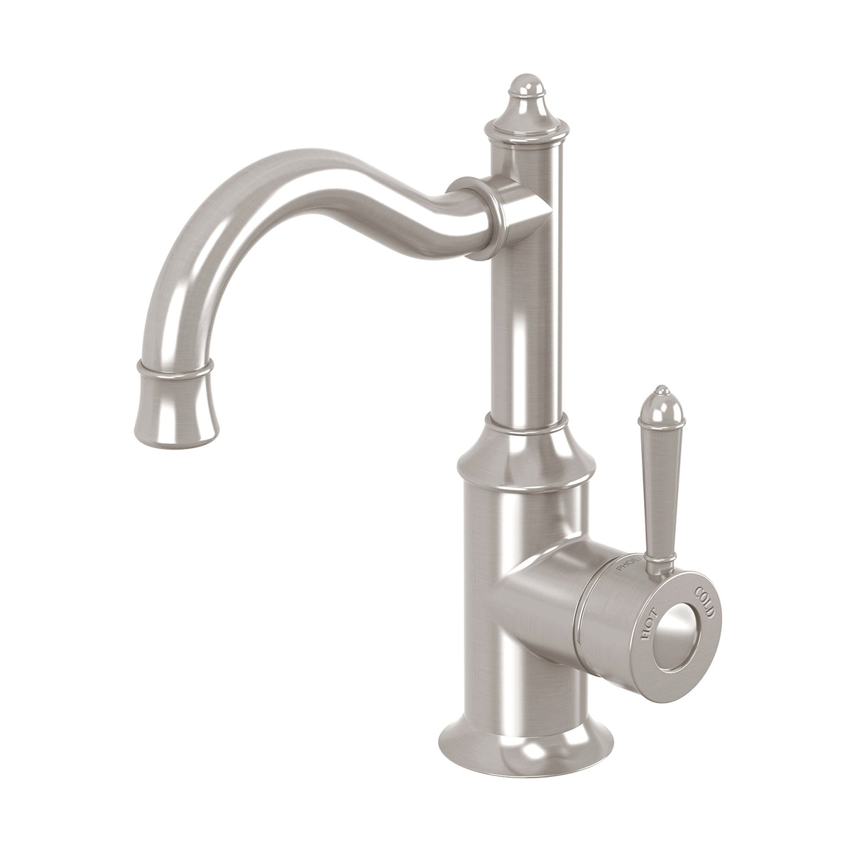 Nostalgia Basin Mixer 160mm Shepherds Crook - Lead Free - Brushed Nickel