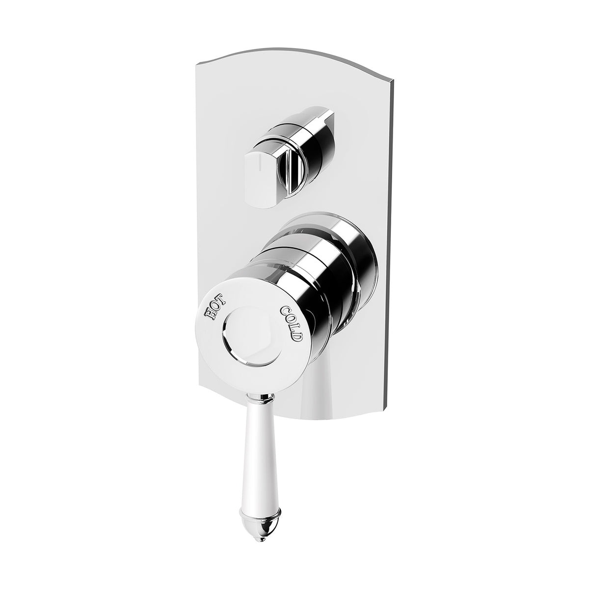 Nostalgia Shower / Bath Diverter Mixer - Chrome / Natural White