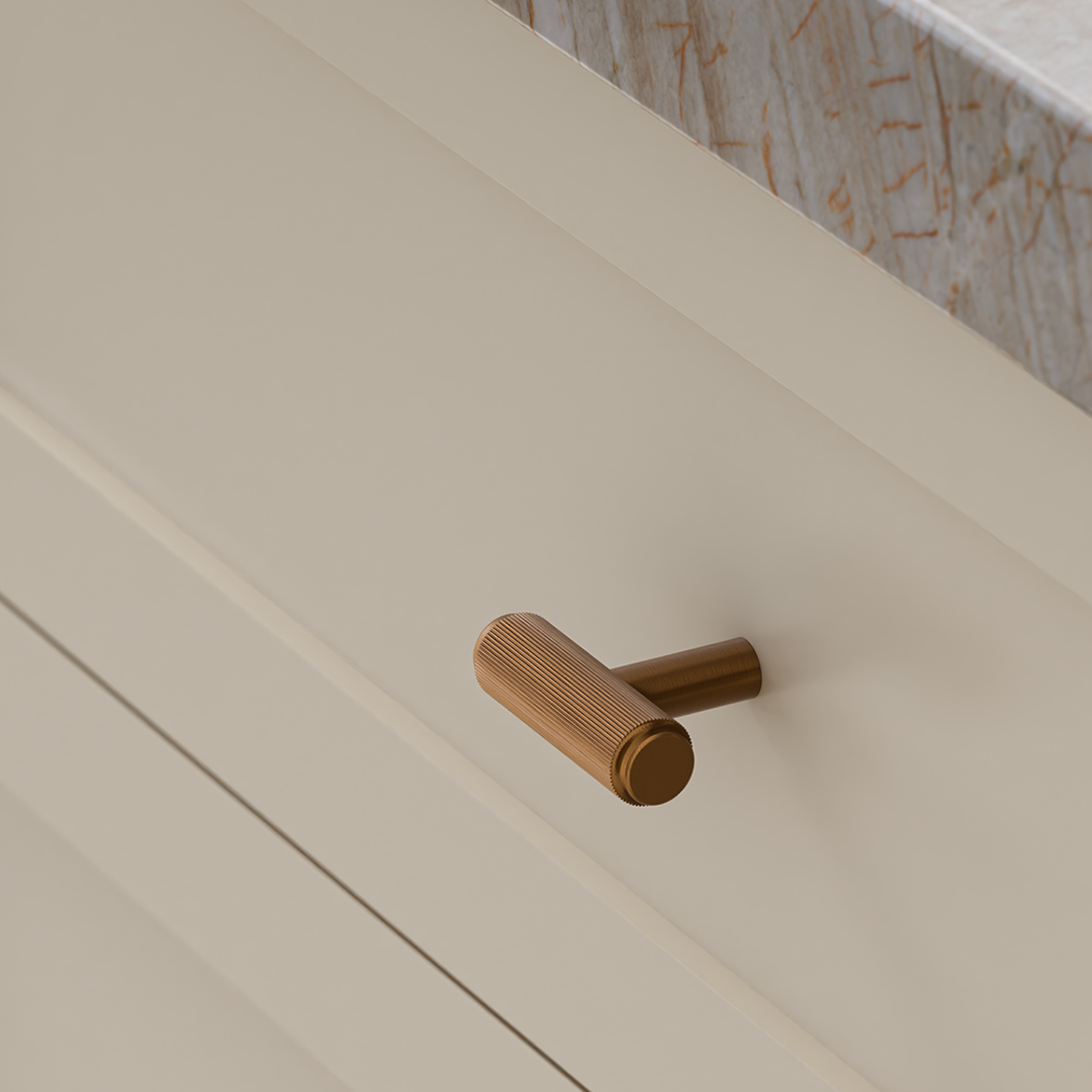 Oppen T-Pull Cabinet Handle (Brushed) - Lustre Bronze