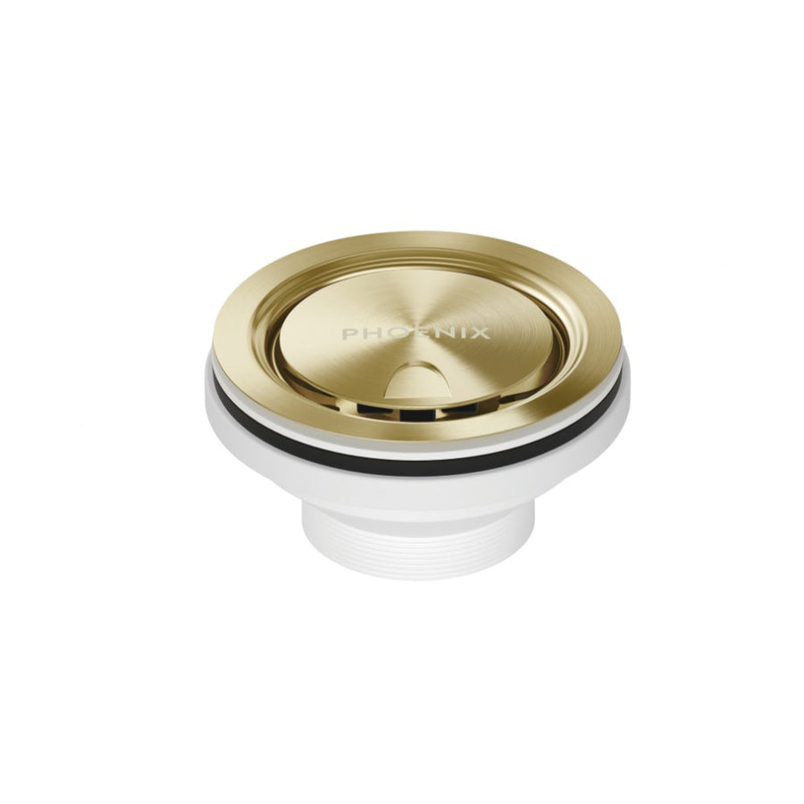 Covered Sink Basket Waste - Brushed Gold
