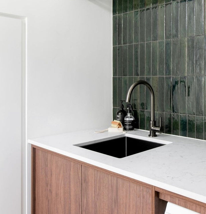 Round Gooseneck Kitchen Mixer Tap - Shadow Gunmetal