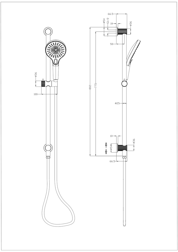 Mica Fluted Shower Rail