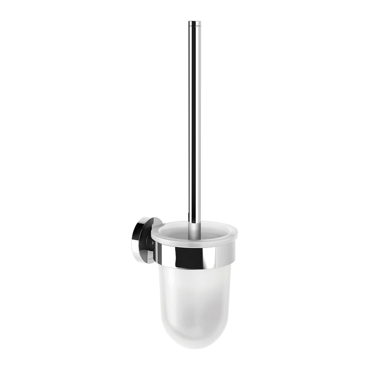 Radii Toilet Brush &amp; Holder Round Plate - Chrome