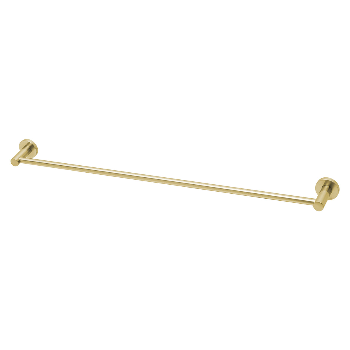 Radii Single Towel Rail 800mm Round Plate - Brushed Gold